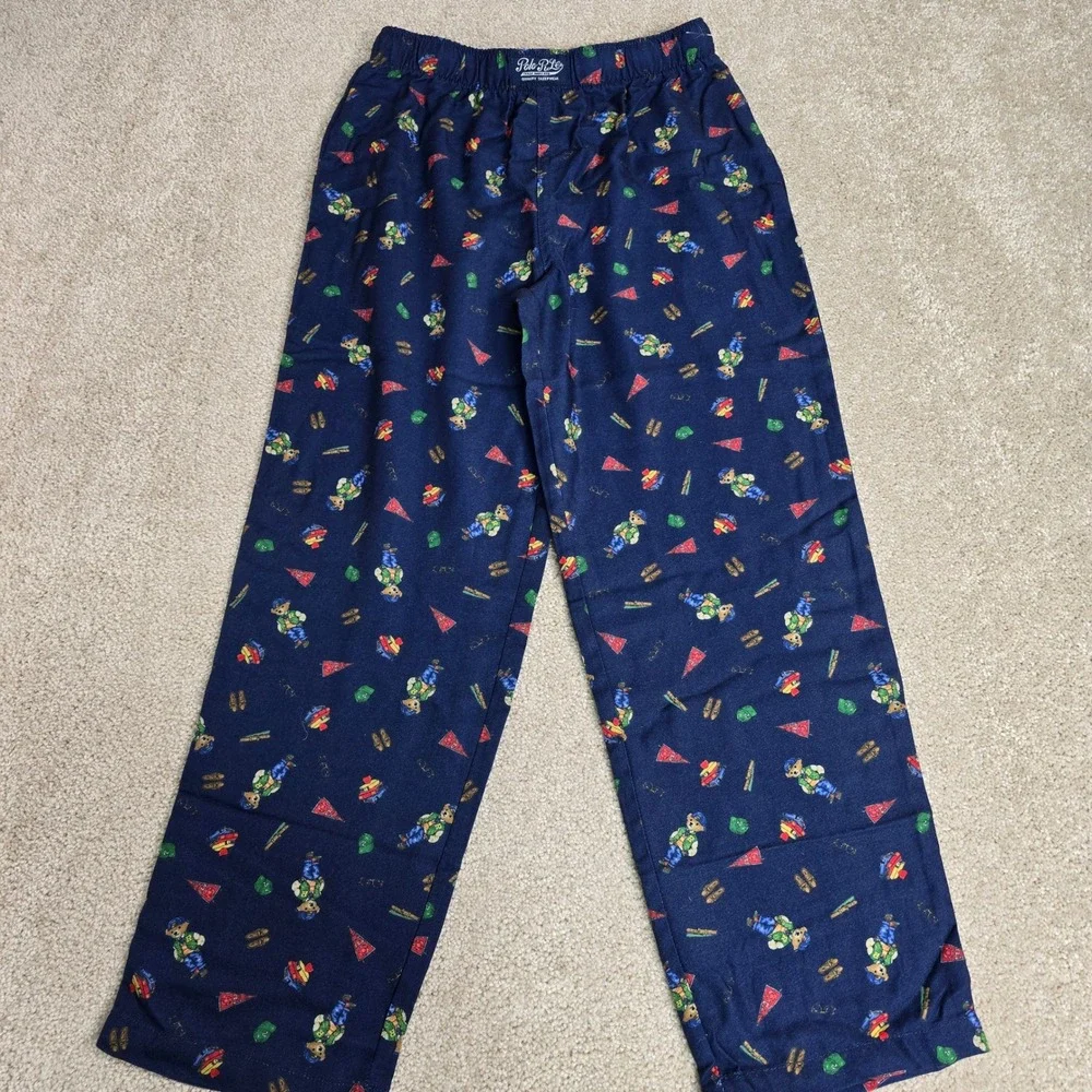 Polo Ralph‎ Lauren Boys Pajama Pants Sleepwear Blue Bear Print Size S Small New